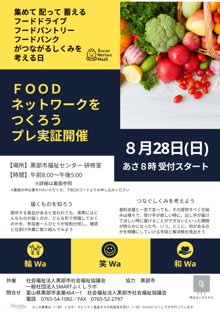 「ＦＯＯＤネットワークをつくろう」プレ実証開催【福祉的食料支援ネットワークの構築】