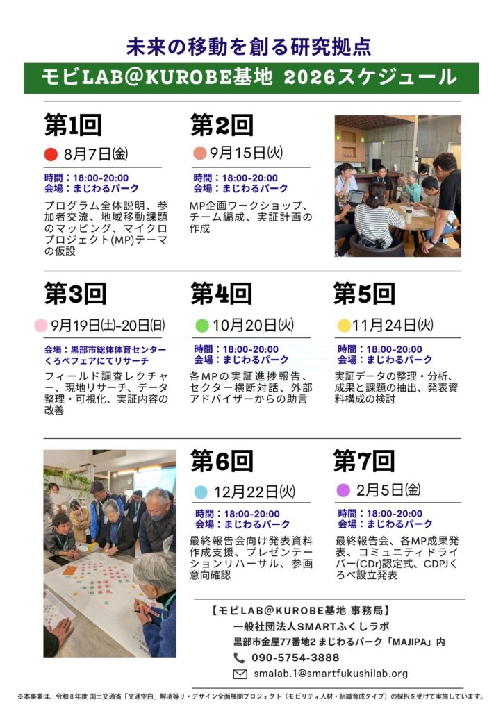 モビLAB＠KUROBE基地［８,９,10,11,12月,2月開催］
